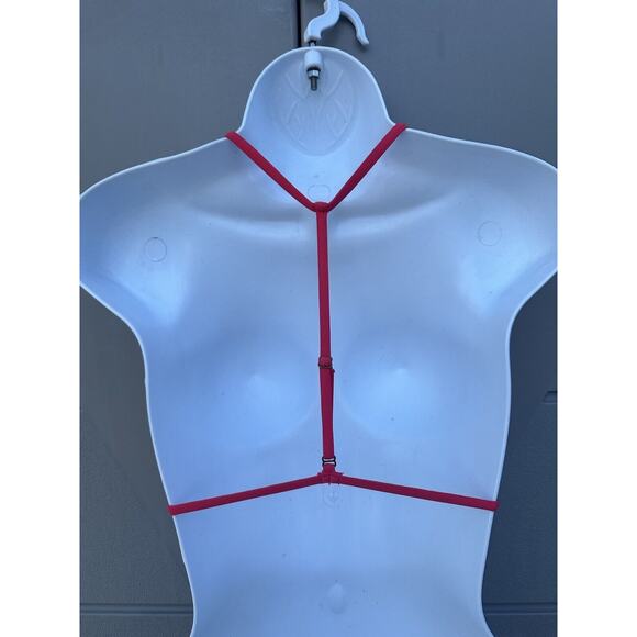 Blue Life Pasion flower Lace Bikini Swimsuit Triangle Top T-back Sz XS In Coral - Picture 9 of 11